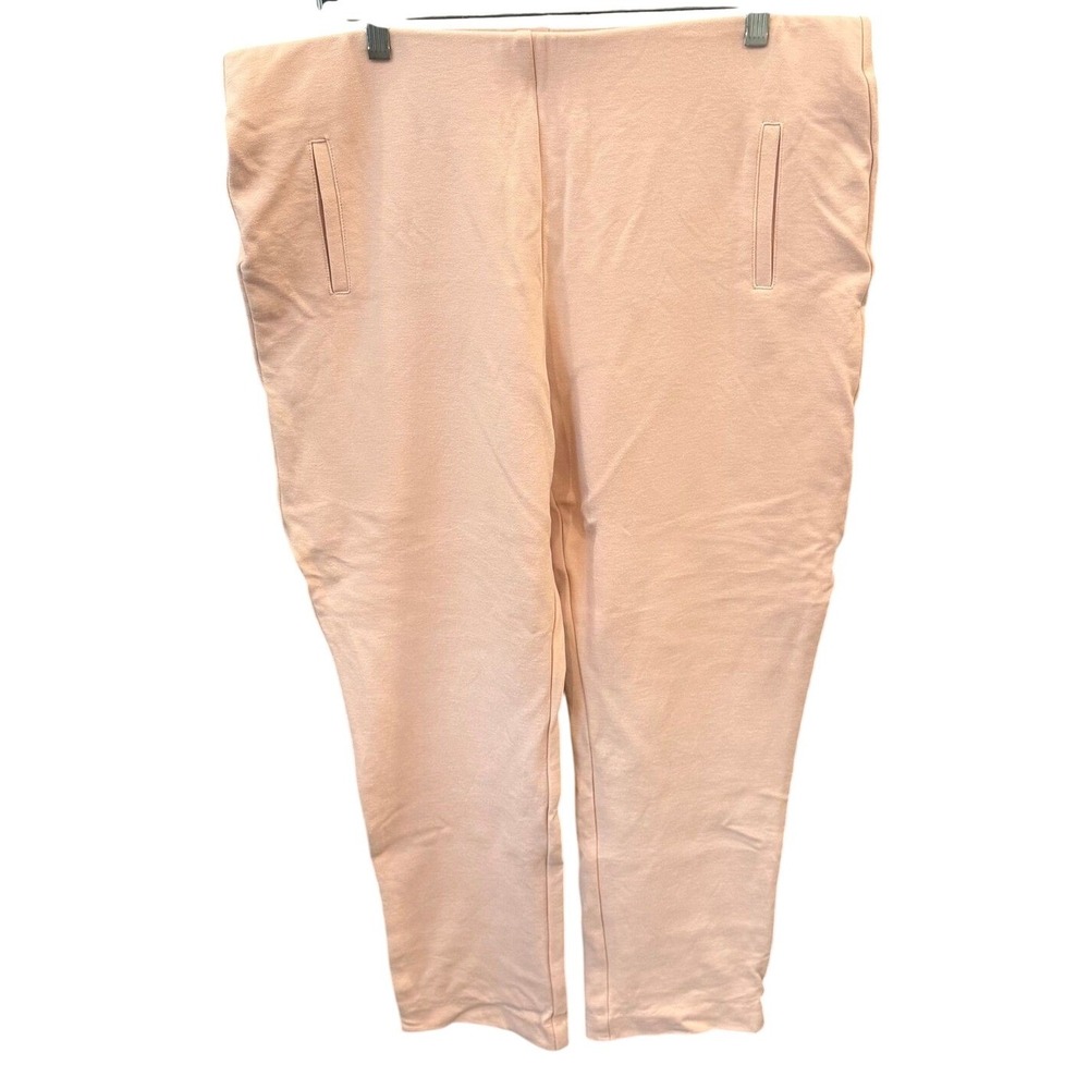 Chico's Ankle Pants Women Peachy Pink Pull On Stretch Career Balletcore 3/16 US